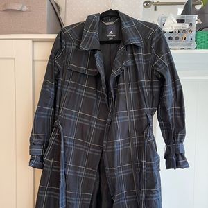 Ralph Lauren Blue and Black stripe trench coat. Excellent pre-loved condition